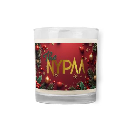NYPAA Holiday Glass Jar Soy Wax Candle - Eco-Friendly, Unscented, and Stylish